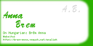 anna brem business card